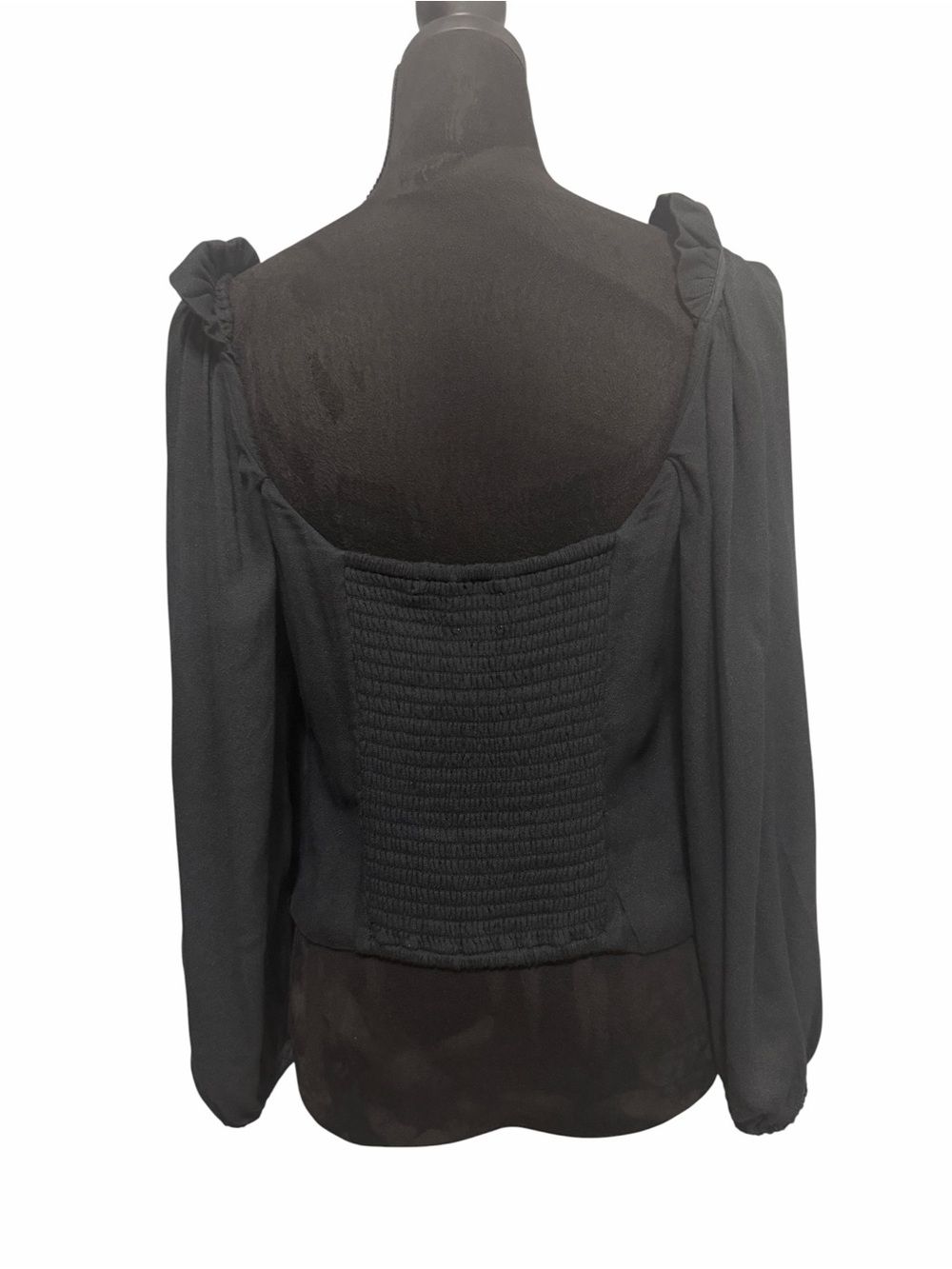 Aritzia Wilfred Novella Puff-sleeve Sweetheart Blouse Black - Picture 3 of 14